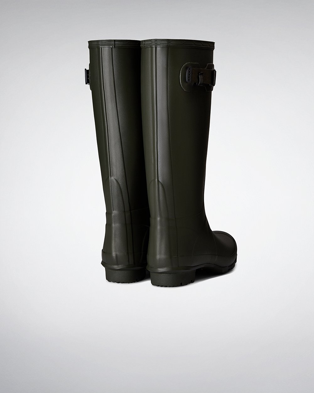 Womens Wide Fit Rain Boots - Hunter Huntress Leg (51MJLURWB) - Dark Olive